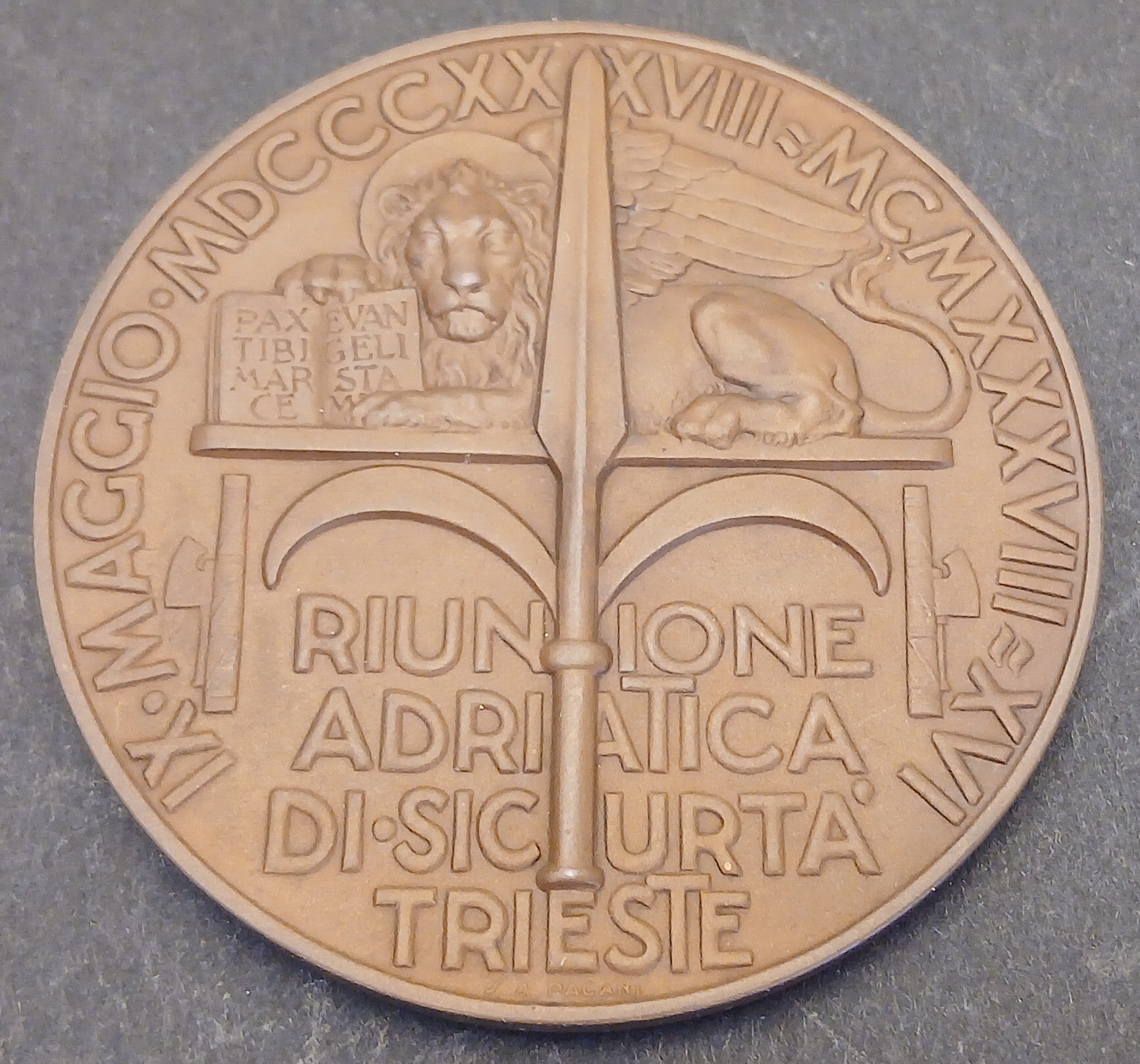 CB- MEDAGLIA CENTENARIO RIUNIONE ADRIATICA DI SICURTA' 1838-1938 XVI - GTTS160