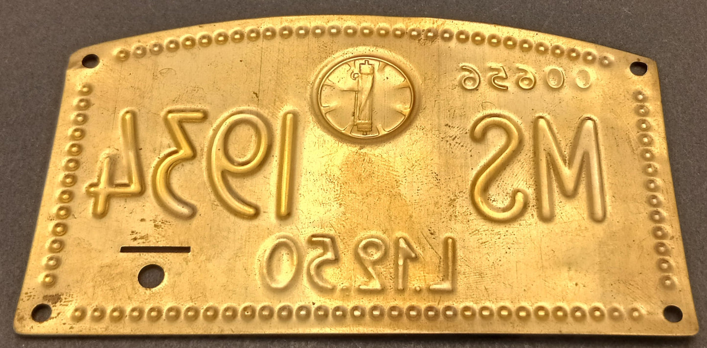 CB- TARGA TASSA CICLI FASCISMO MUSSOLINI MS 1934 L.12,50 00656 - GTTS87