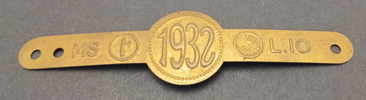 CB- TARGA TASSA CICLI FASCISMO MUSSOLINI - MS 1932 L.IO - GTTS89