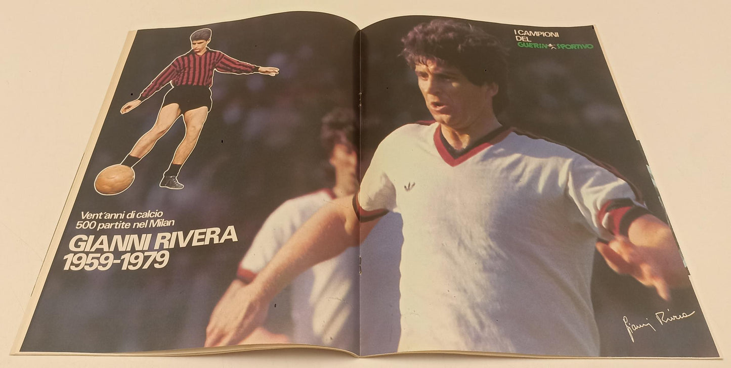 LC- RIVISTA GUERIN SPORTIVO N.19 1979 MILAN SUPERSTAR - POSTER RIVERA - RVSa543