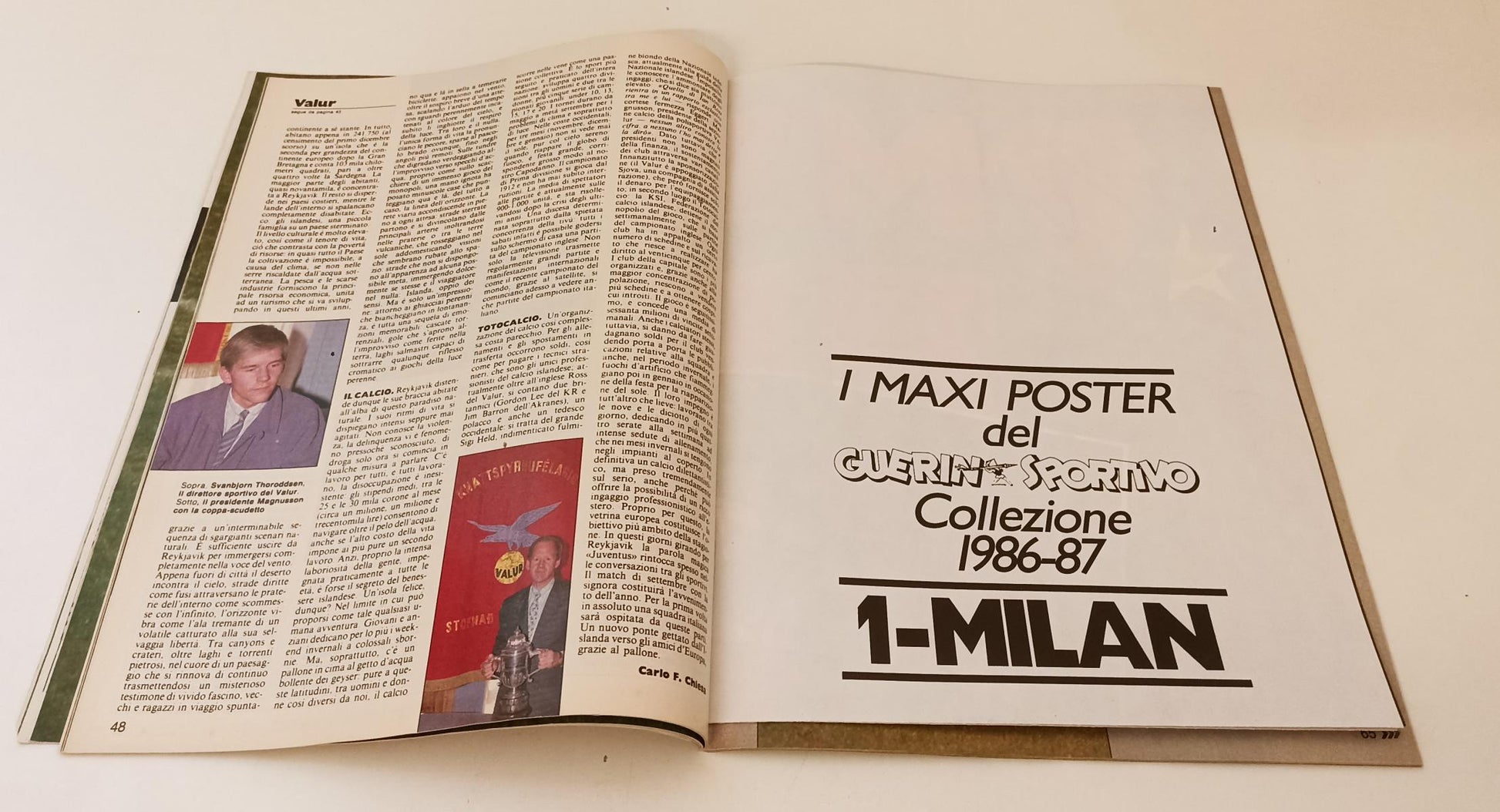 LC- RIVISTA GUERIN SPORTIVO N.31 1986 MAXIPOSTER MILAN CINQUESTELLE - RVSa203