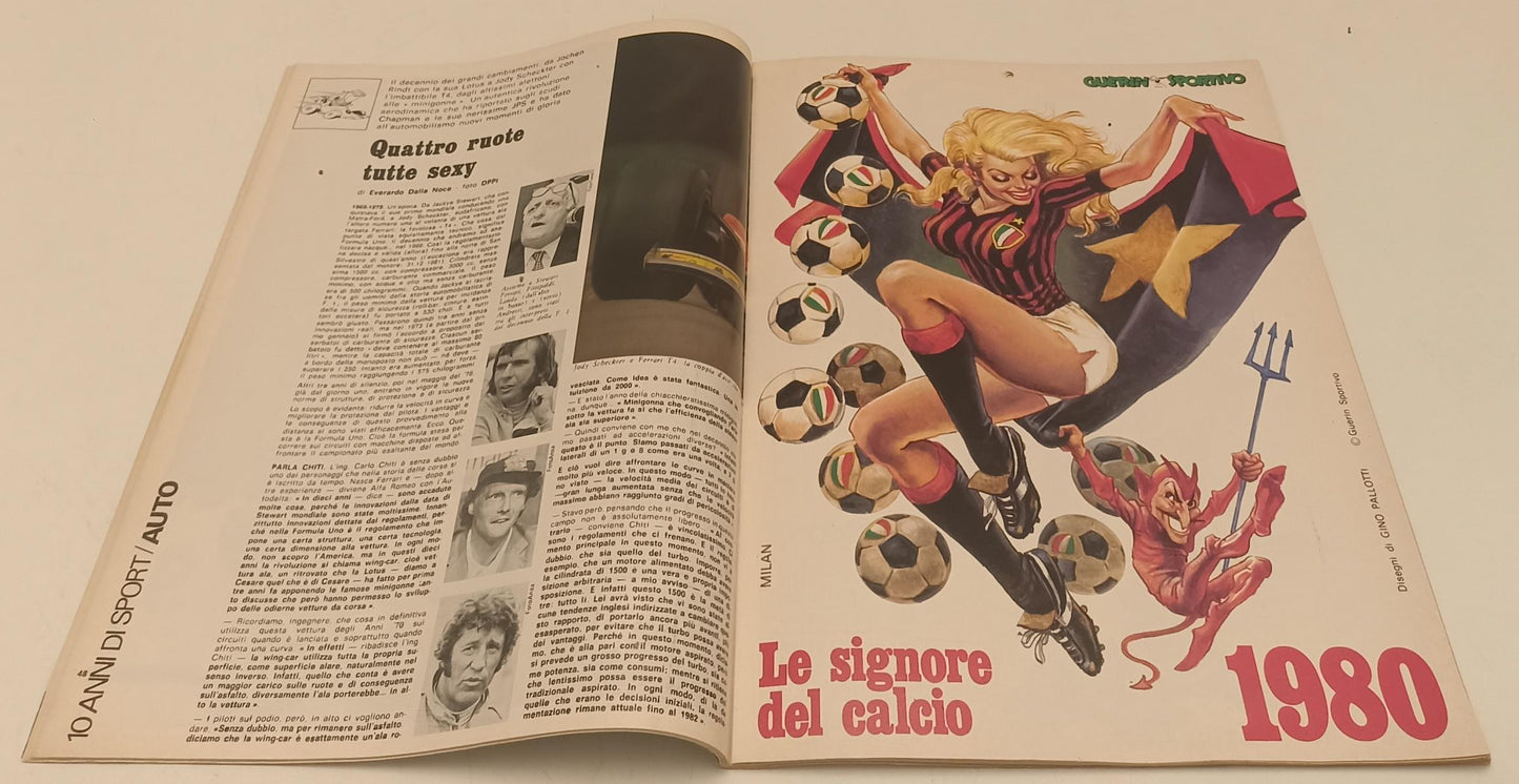 LC- RIVISTA GUERIN SPORTIVO 51/52 1980 CALENDARIO 80 SIGNORE DEL CALCIO- RVSa542