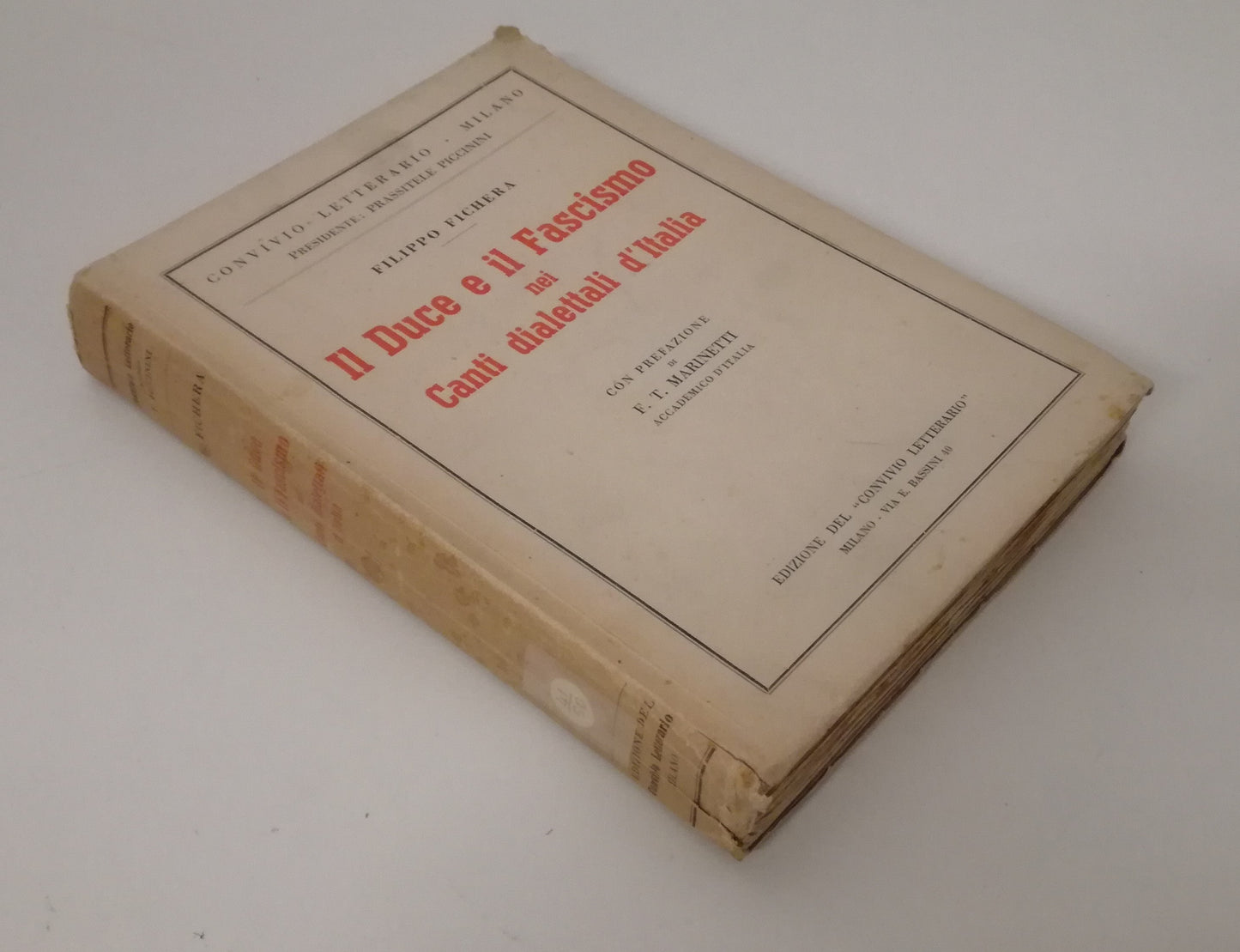 LS- DUCE FASCISMO CANTI DIALETTALI ITALIA - FICHERA MARINETTI---- 1937- B- MLT3