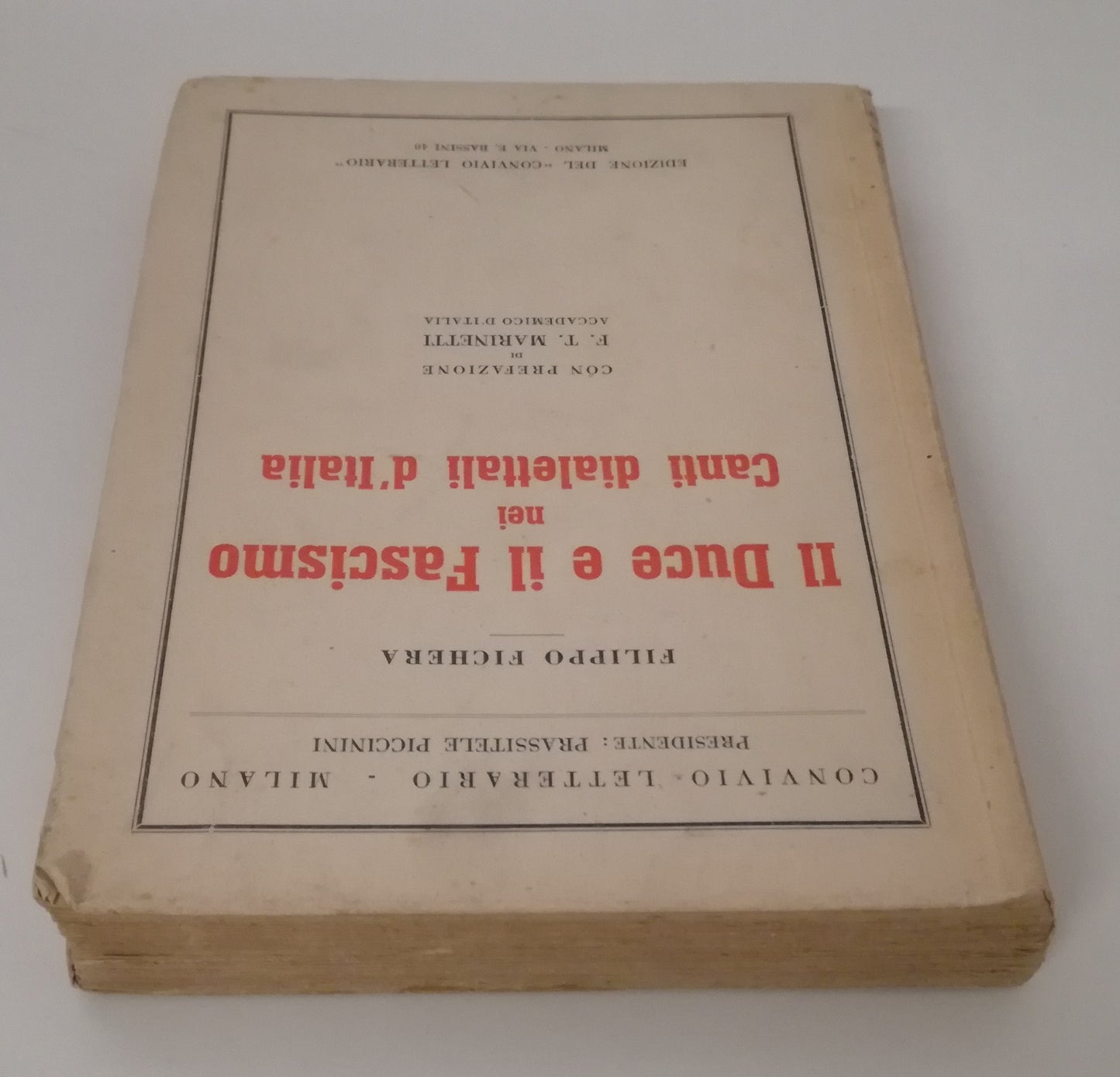 LS- DUCE FASCISMO CANTI DIALETTALI ITALIA - FICHERA MARINETTI---- 1937- B- MLT3