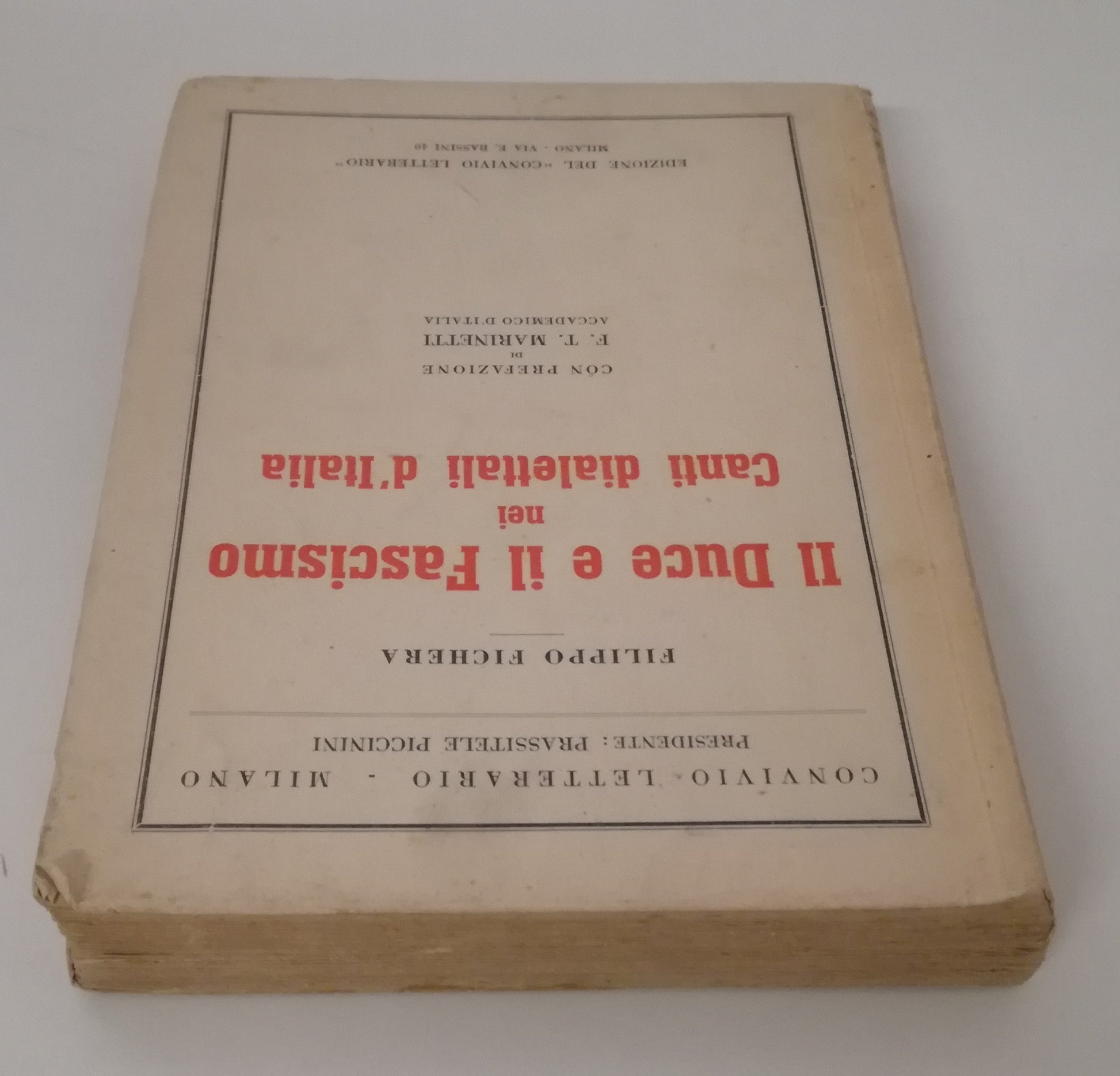 LS- DUCE FASCISMO CANTI DIALETTALI ITALIA - FICHERA MARINETTI---- 1937- B- MLT3