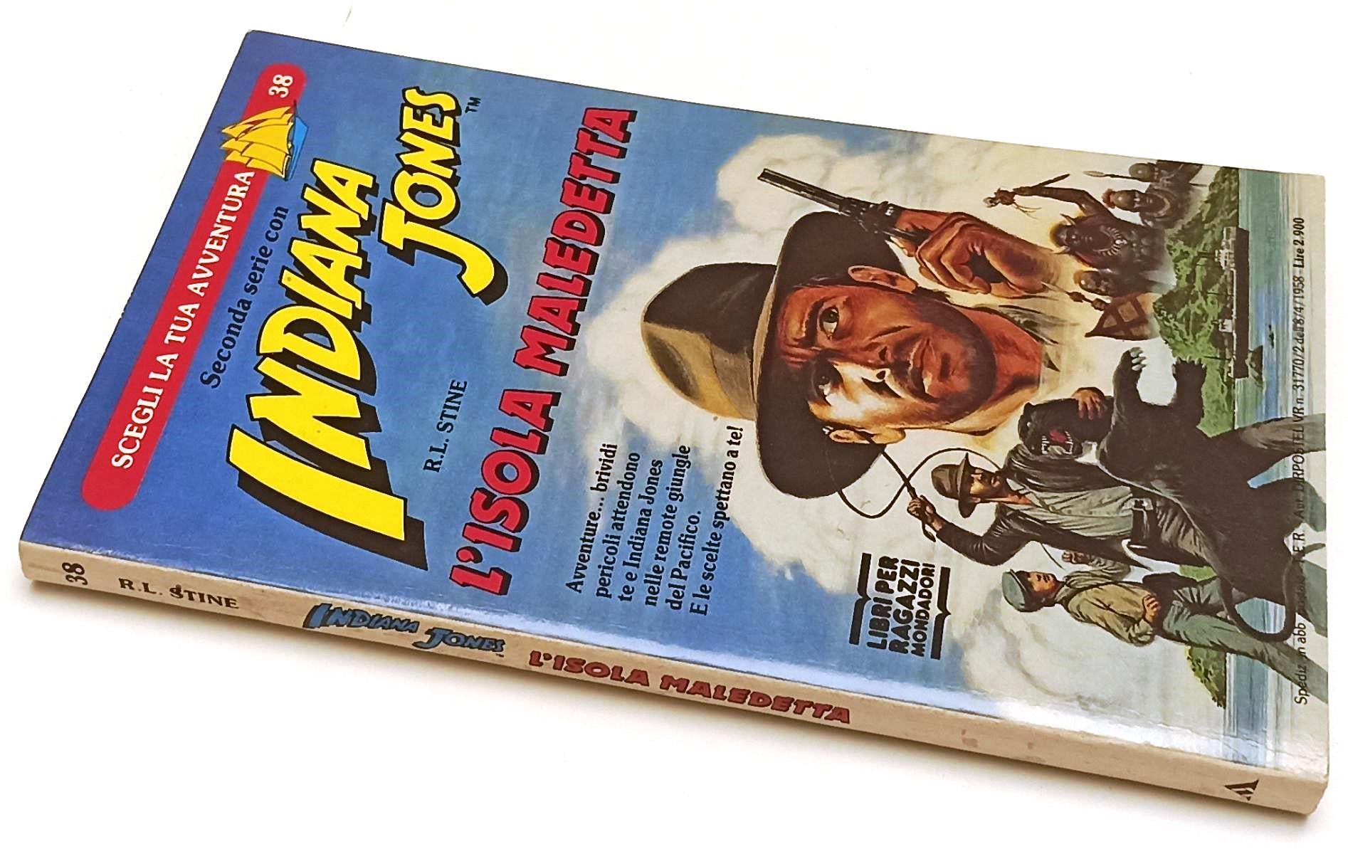 LB- INDIANA JONES L'ISOLA MALEDETTA- STINE- MONDADORI- RAGAZZI- 1a- 1988- B- XFS