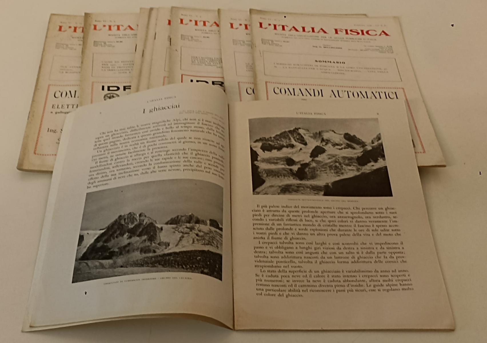 LR- RIVISTA MENSILE L'ITALIA FISICA 1926 1/12 ANNATA COMPLETA - 1926 - B- YFS129