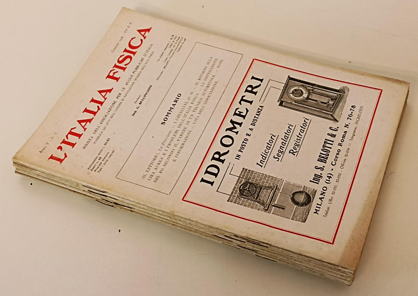 LR- RIVISTA MENSILE L'ITALIA FISICA 1926 1/12 ANNATA COMPLETA - 1926 - B- YFS129