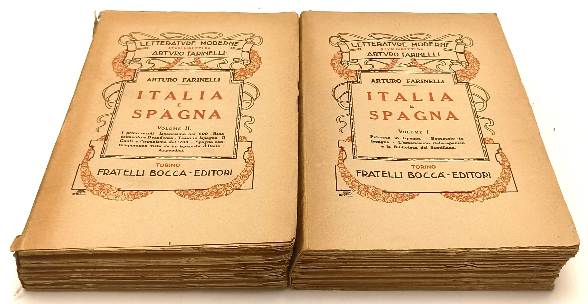 LS- ITALIA E SPAGNA 2 VOLUMI - ARTURO FARINELLI- FRATELLI BOCCA- 1929- B- XFS131
