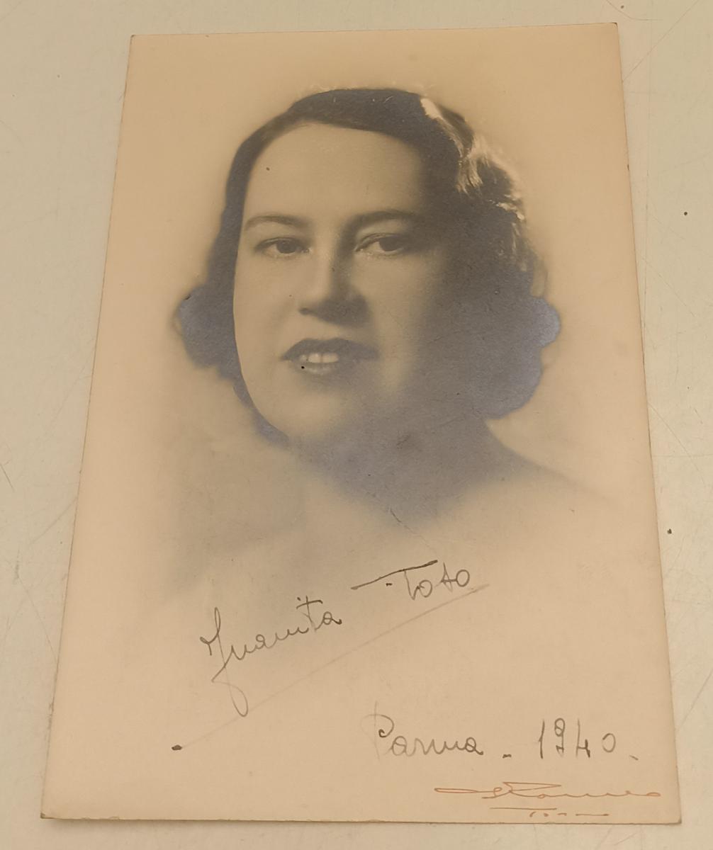 CV- CARTOLINA  JUANITA TOSO autografo Parma 1940 STAGIONE TEATRO REGIO - RVSa529