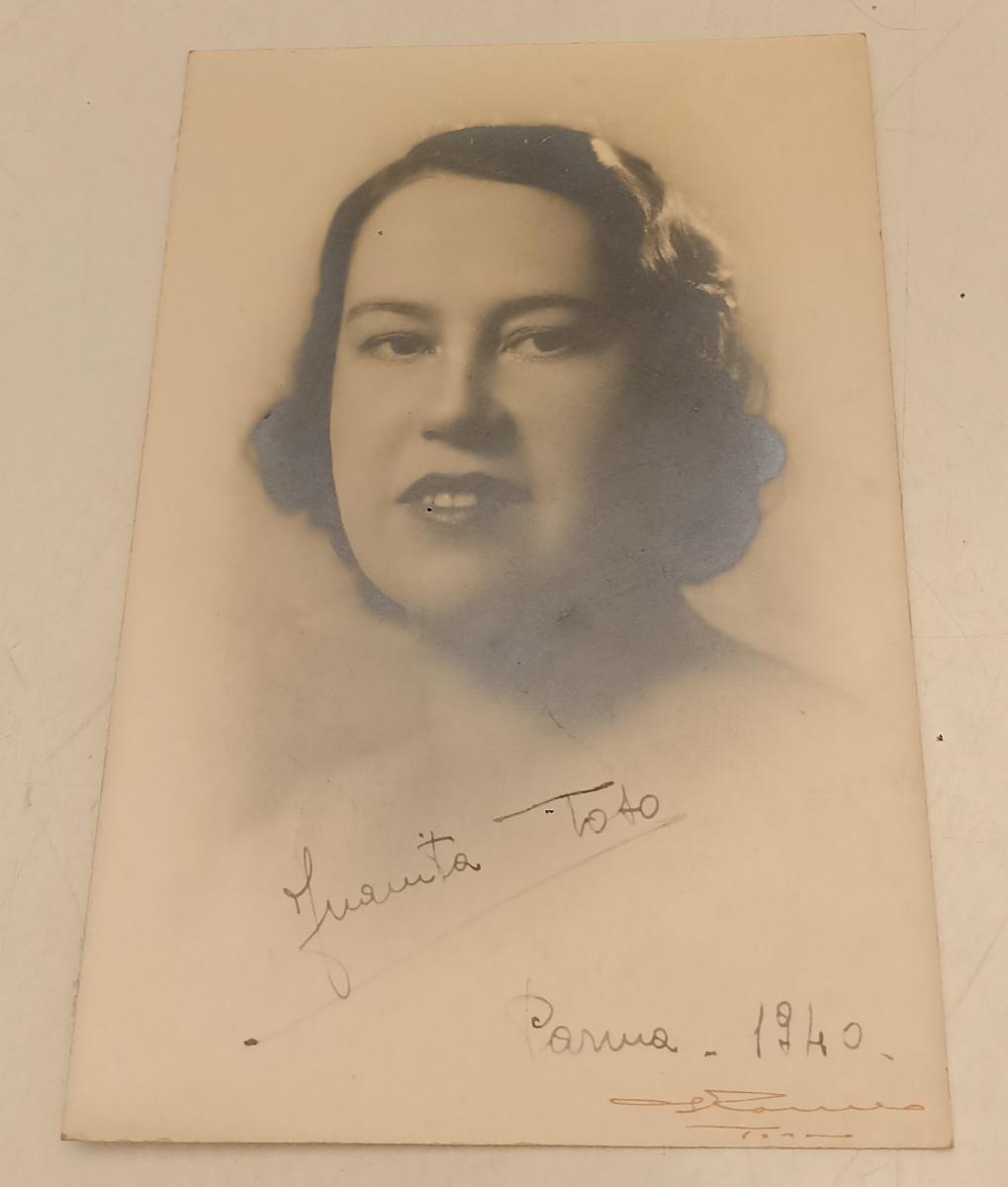 CV- CARTOLINA  JUANITA TOSO autografo Parma 1940 STAGIONE TEATRO REGIO - RVSa529