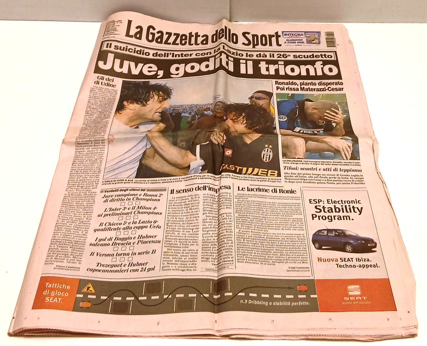 LC- GAZZETTA DELLO SPORT LUNEDI' 6 MAGGIO 2002 - 26° SCUDETTO JUVENTUS - RVSa798