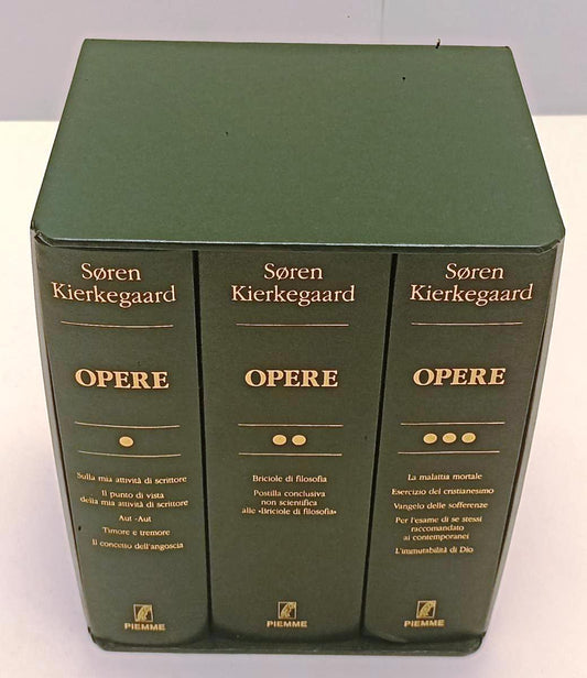 LS- OPERE COFANETTO 3 VOLUMI - SOREN KIERKEGAARD - PIEMME --- 1995 - C - XFS