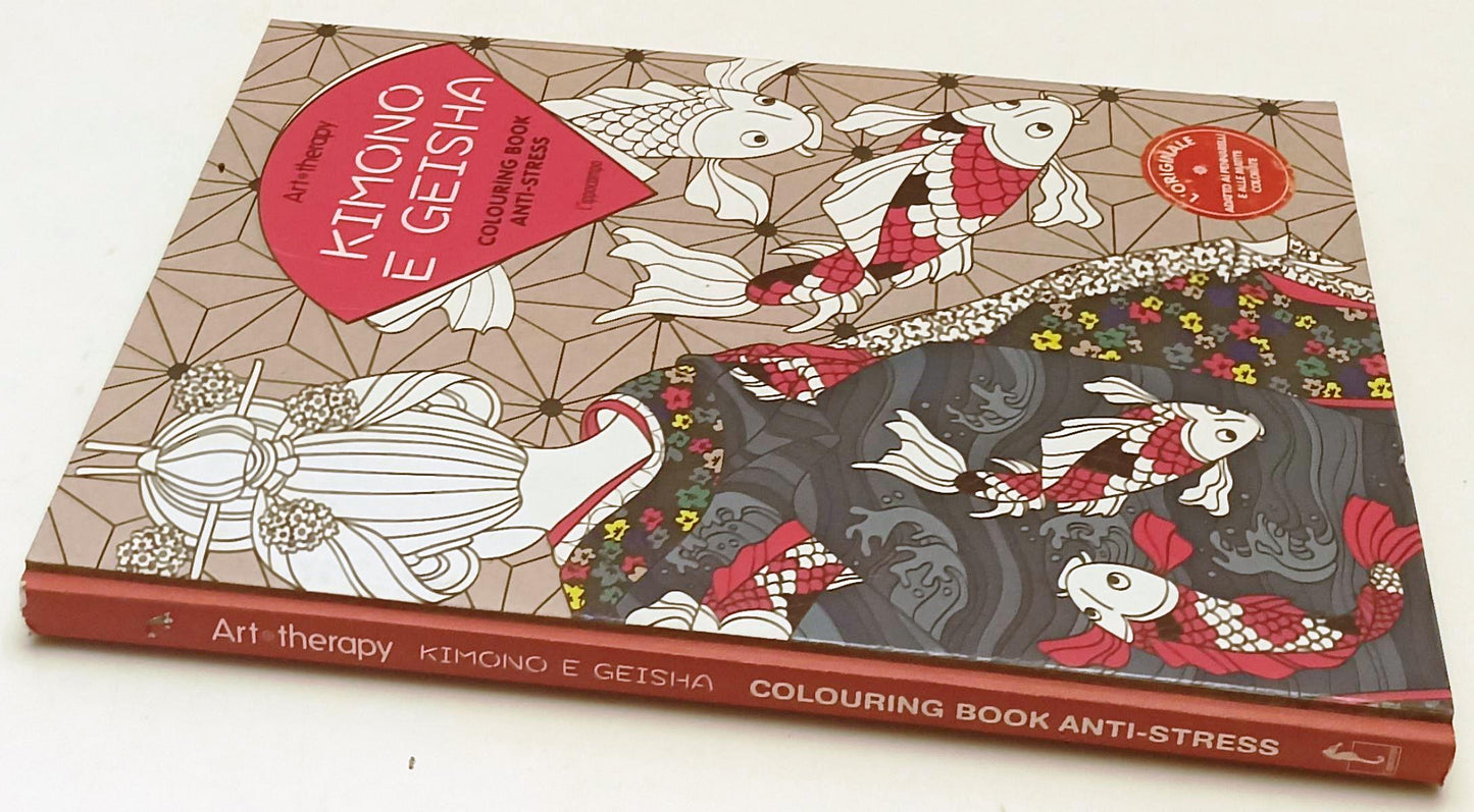 LZ- ART THERAPY KIMONO E GEISHA COLOURING BOOK ANTI-STRESS - L'IPPOCAMPO- YFS942