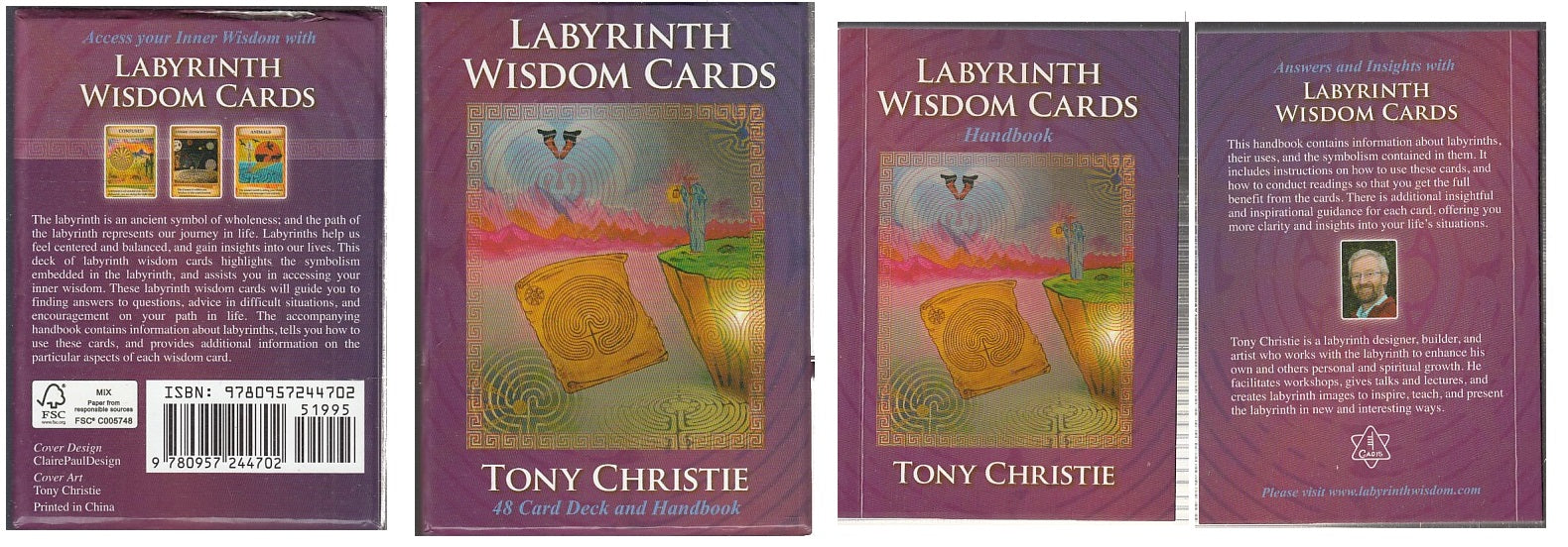GG- GIOCO DI CARTE LABYRINTH WISDOM CARDS 48 + HANDBOOK - TONY CHRISTIE - XFS179