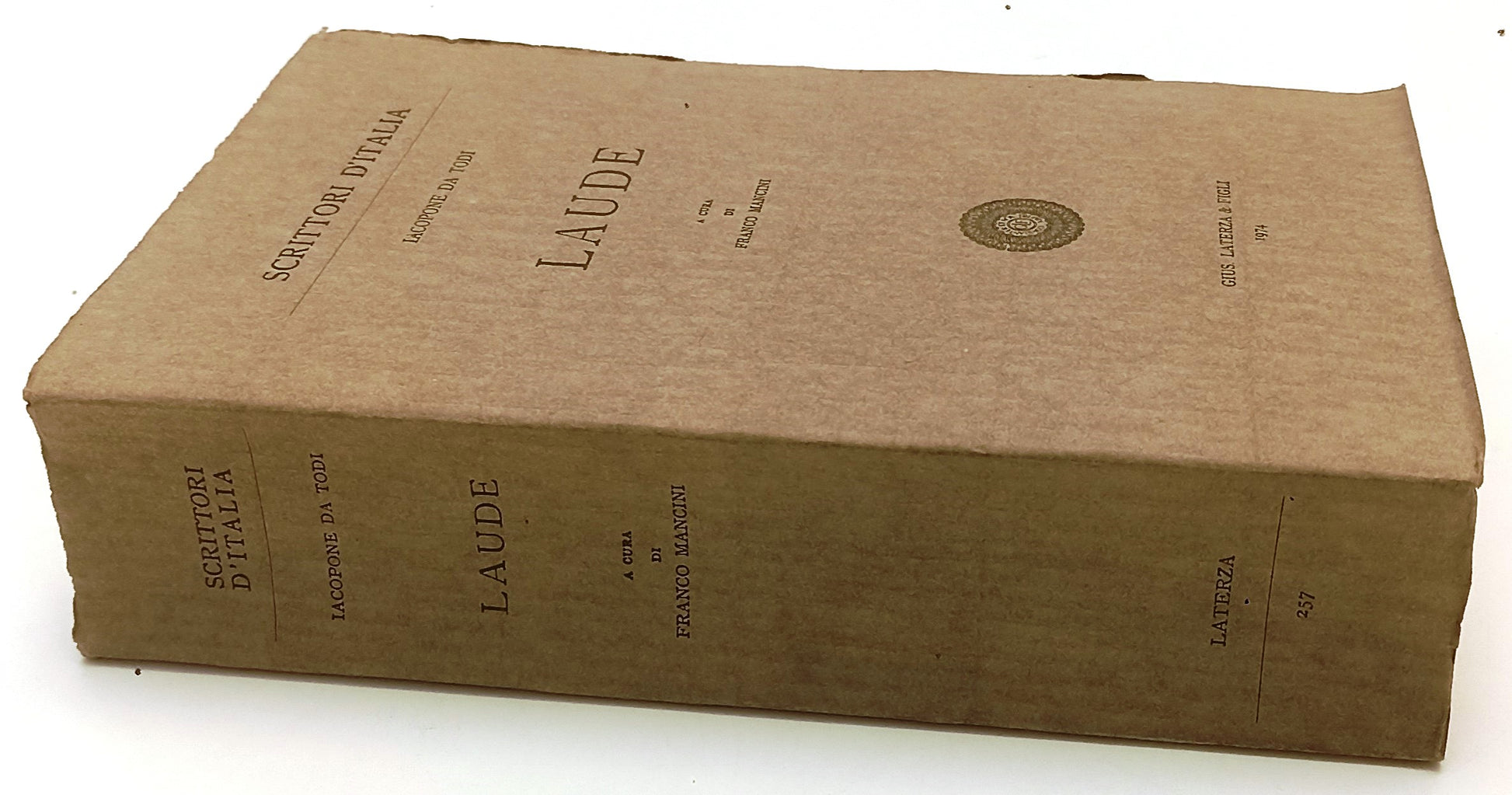 LN- LAUDE - IACOPONE DA TODI - LATERZA - SCRITTORI D'ITALIA -- 1975 - B - XFS