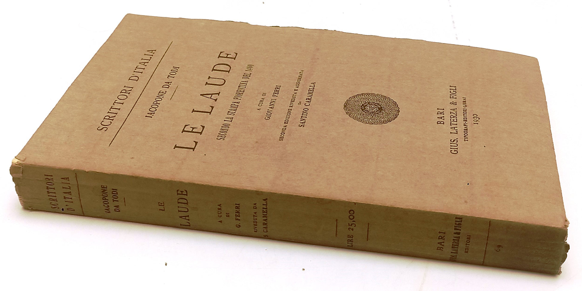 LAUDE - IACOPONE DA TODI - LATERZA - SCRITTORI D'ITALIA -- 1930 - B - XFS125