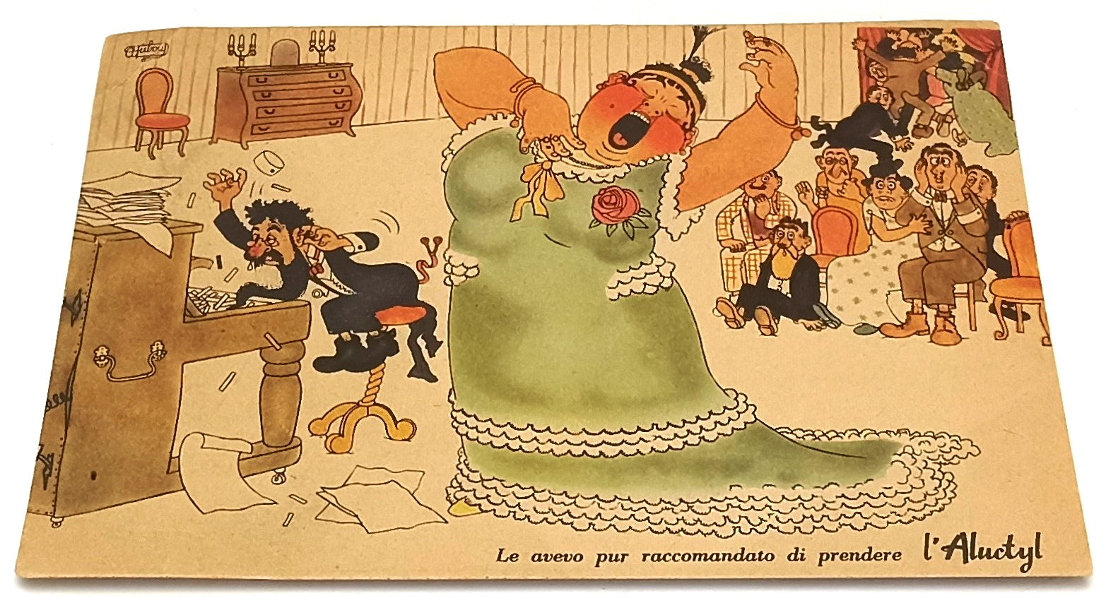 CC- CARTOLINA UMORISTICA PUBBLICITARIA - ALUCTYL POTENTE ANTISETTICO - RVSa560