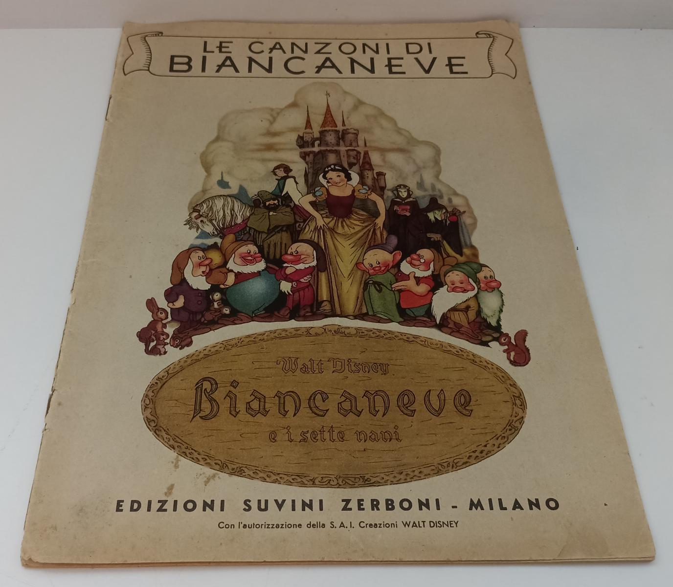 CV- SPARTITO LE CANZONI DI BIANCANEVE E I SETTE NANI WALT DISNEY- SUVINI- RVSa54