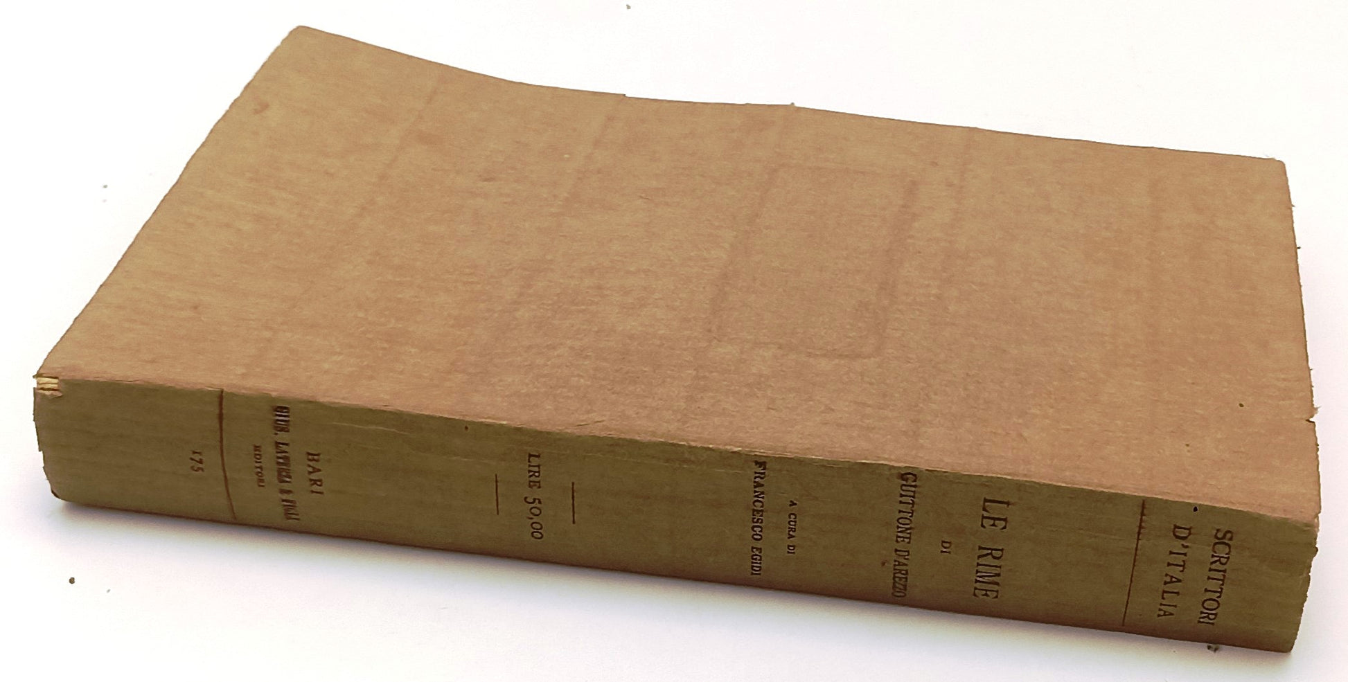 LN- LE RIME - GUITTONE D'AREZZO - LATERZA - SCRITTORI D'ITALIA -- 1940- B- XFS