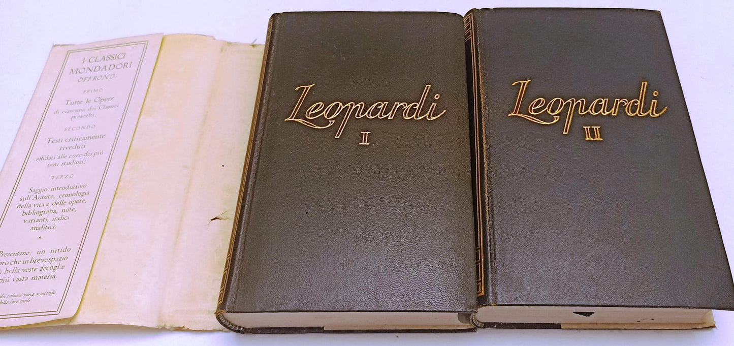 LN- TUTTE LE OPERE DI GIACOMO LEOPARDI POESIE E PROSE I/II - MONDADORI - CS- XFS