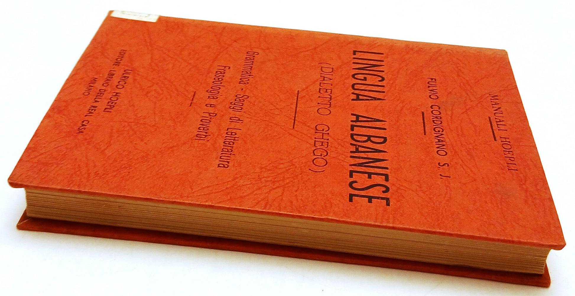 LZ- LINGUA ALBANESE DIALETTO GHEGO - CARDIGNANO - HOEPLI- MANUALI-- 1931- C- XFS