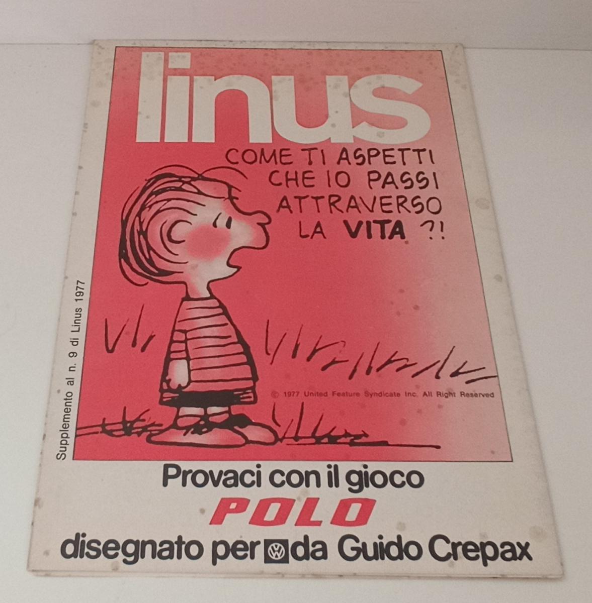 GG- GIOCO DA TAVOLA provaci con POLO disegnato da GUIDO CREPAX LINUS 1977 RVSa68