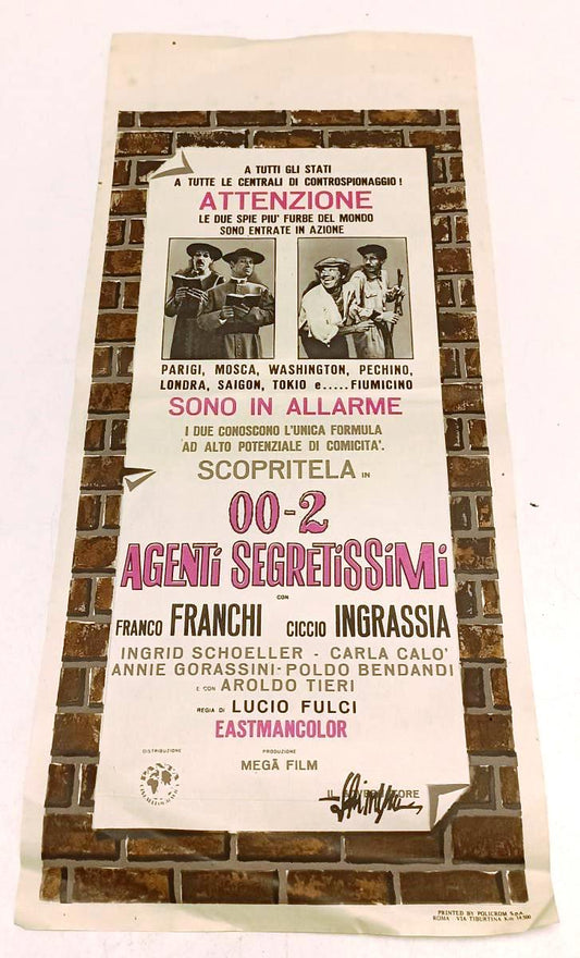 CV- LOCANDINA 00-2 AGENTI SEGRETISSIMI FRANCO FRANCHI CICCIO INGRASSIA - RVSa378