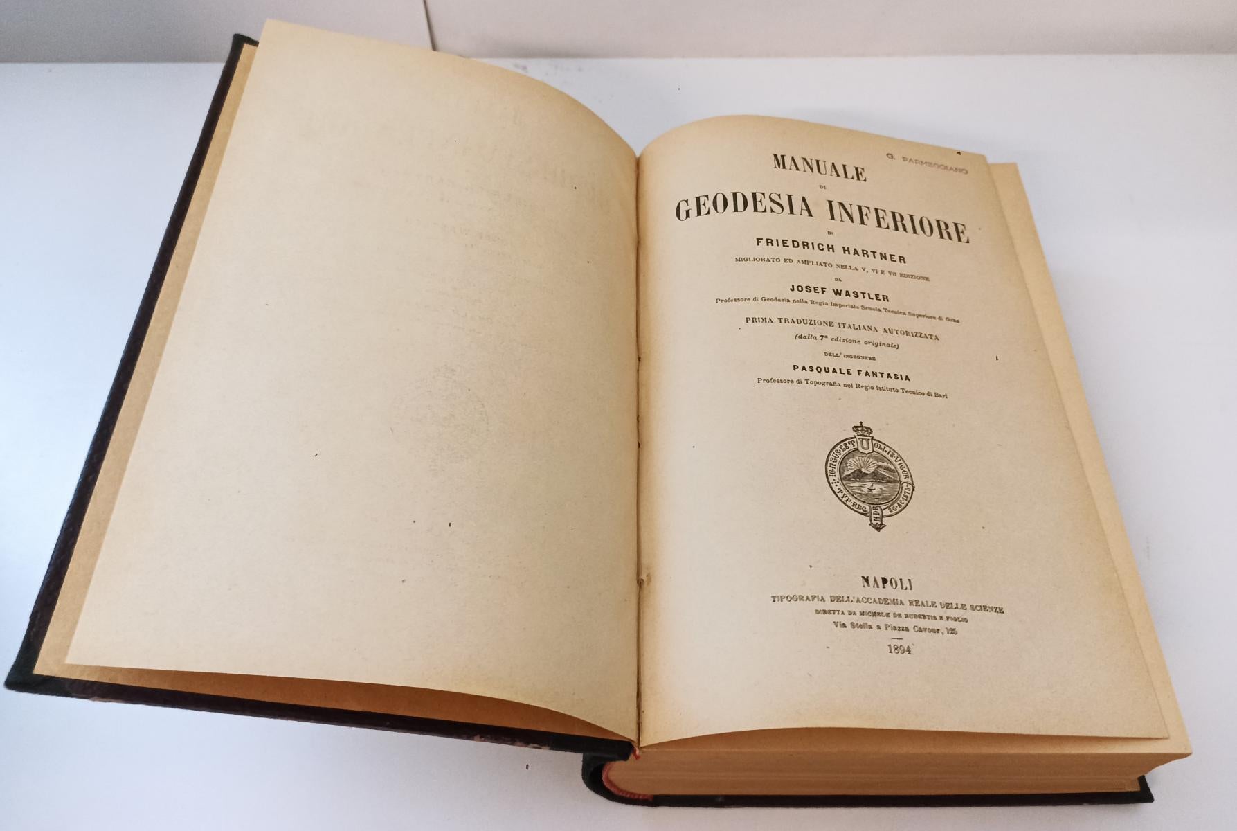 LZ- MANUALE DI GEODESIA INFERIORE - FRIEDRICH HARTNER ---- 1894- C- XFS