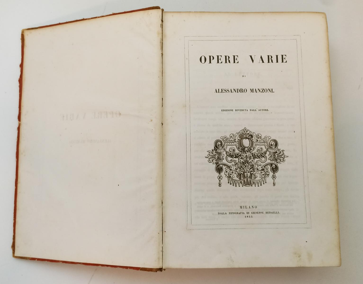 LH- OPERE VARIE ADELCHI CARMAGNOLA- ALESSANDRO MANZONI- RADAELLI- 1843- C-ZFS501