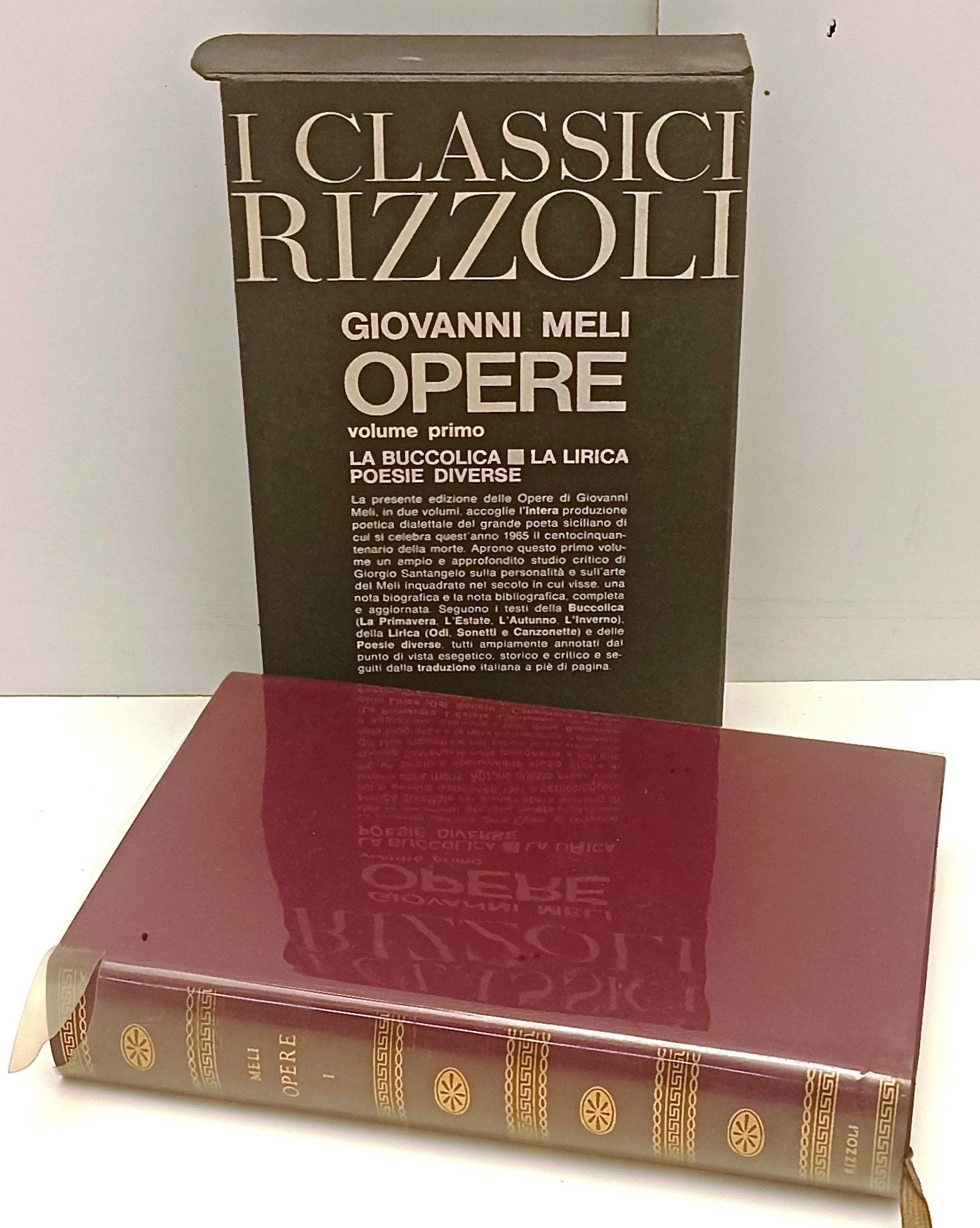 OPERE BUCCOLICA LIRICA - GIOVANNI MELI - CLASSICI RIZZOLI --- 1962- CS- XFS