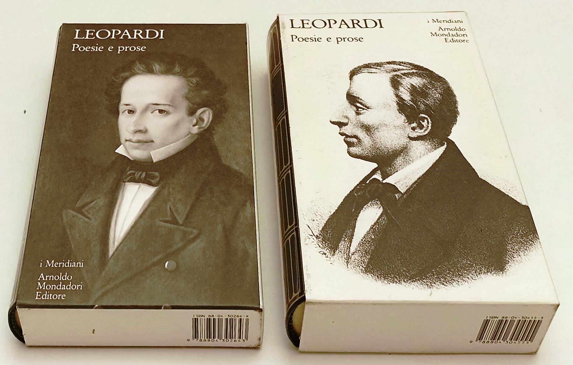 LN- POESIE E PROSE 2 VOLUMI - LEOPARDI - MONDADORI - I MERIDIANI-- 1998- CS- XFS