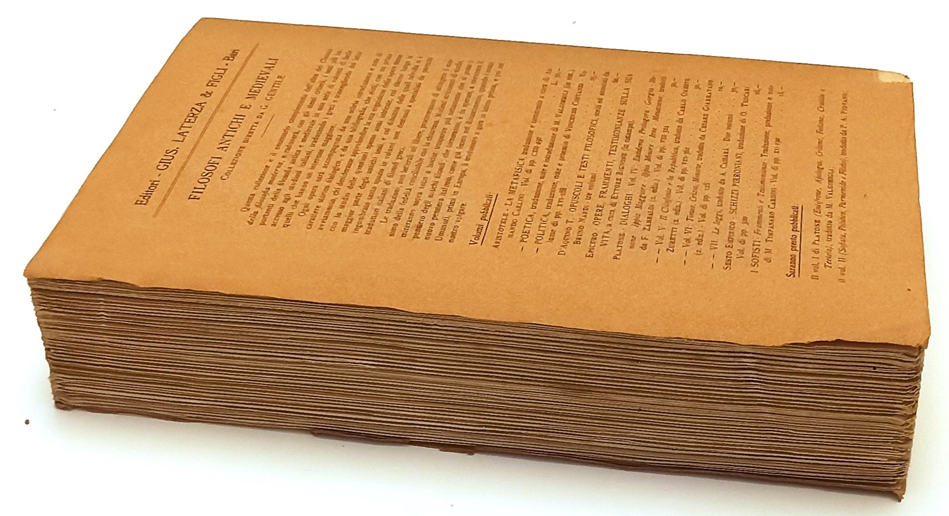 LS- LA METAFISICA- ARISTOTELE- LATERZA- FILOSOFI ANTICHI MEDIEVALI- 1928- B- XFS