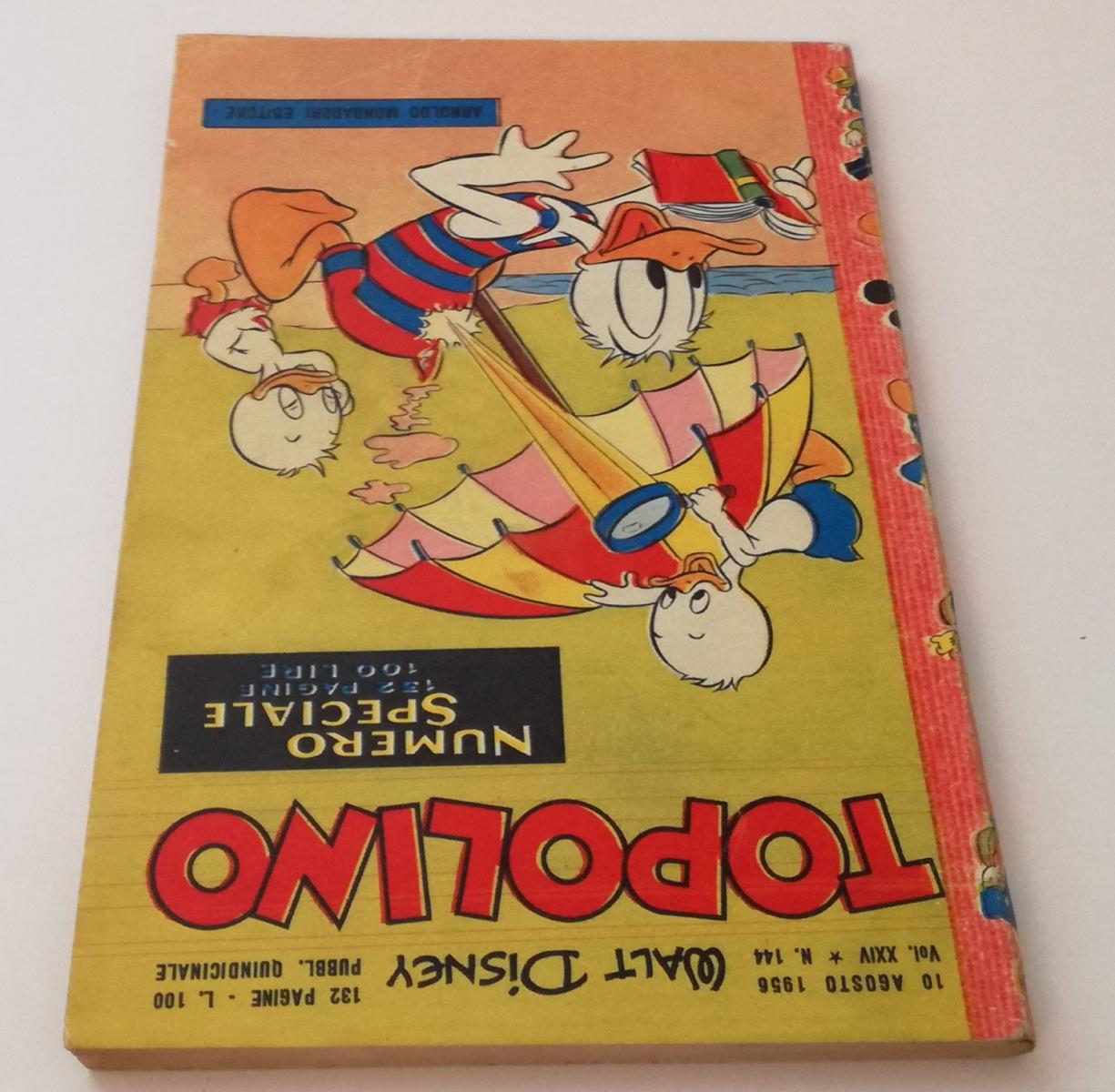 FD- TOPOLINO N.144 LIBRETTO NO BOLLINO -- DISNEY MONDADORI - 1956 - B - GBX