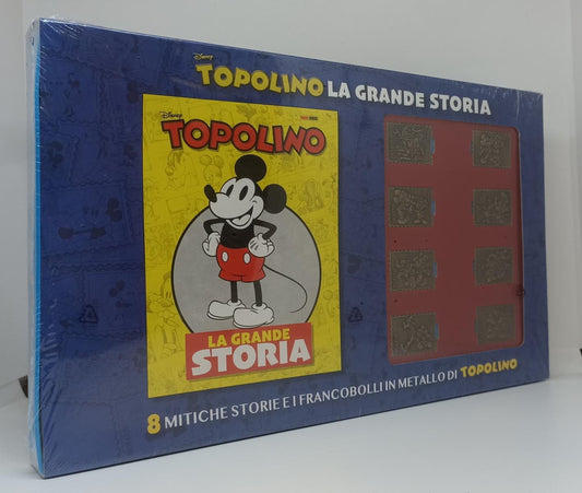 FD- TOPOLINO LA GRANDE STORIA BOX SET FRANCOBOLLI METALLICI- PANINI DISNEY- 2021- VTX