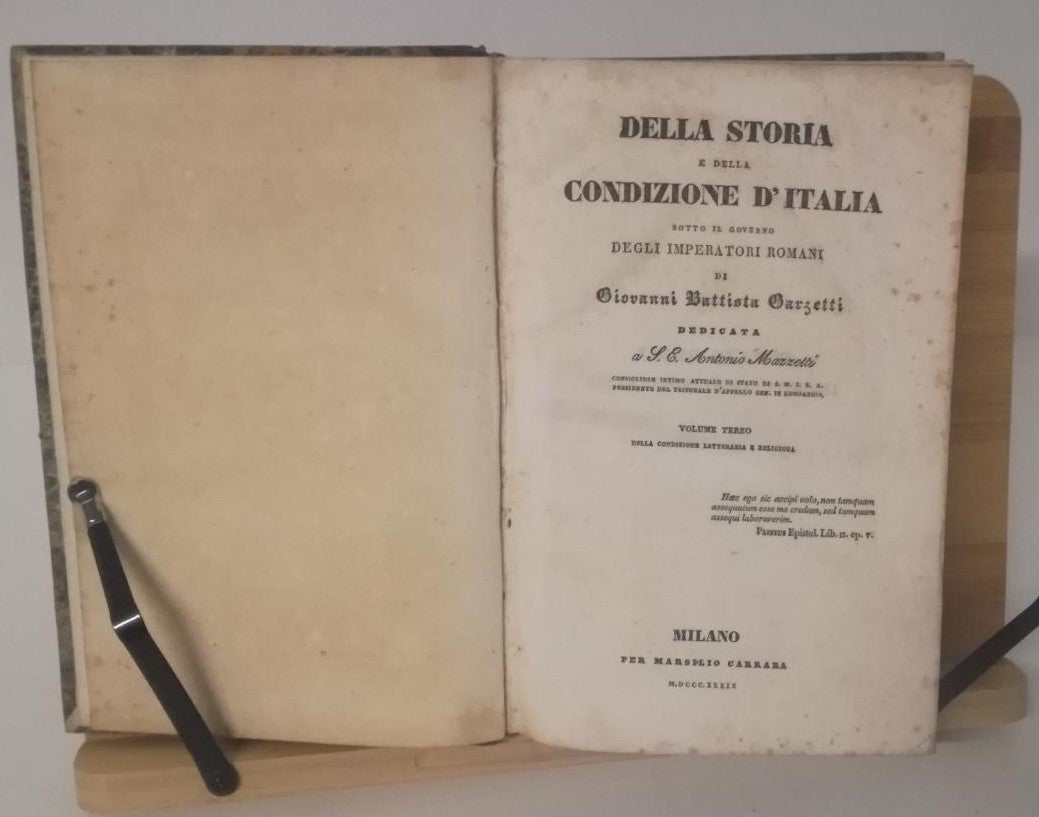 LH- DELLA STORIA E DELLA CONDIZIONE D'ITALIA VOLUME 3 - GARZETTI- 1839 -- XFS145