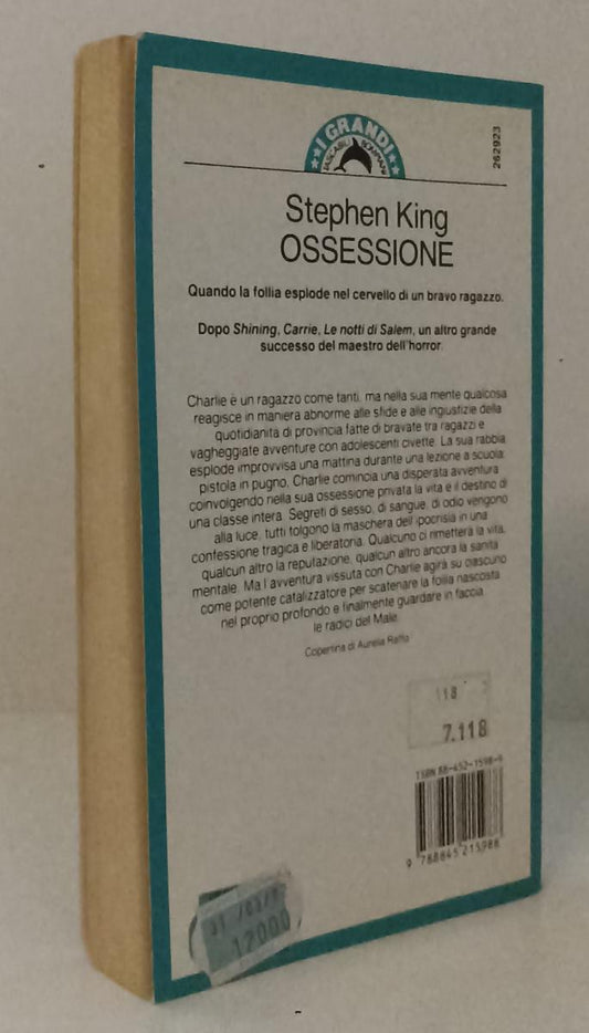 LG- OSSESSIONE 1° EDIZIONE - STEPHEN KING - BOMPIANI --- 1990 - B - XDS127