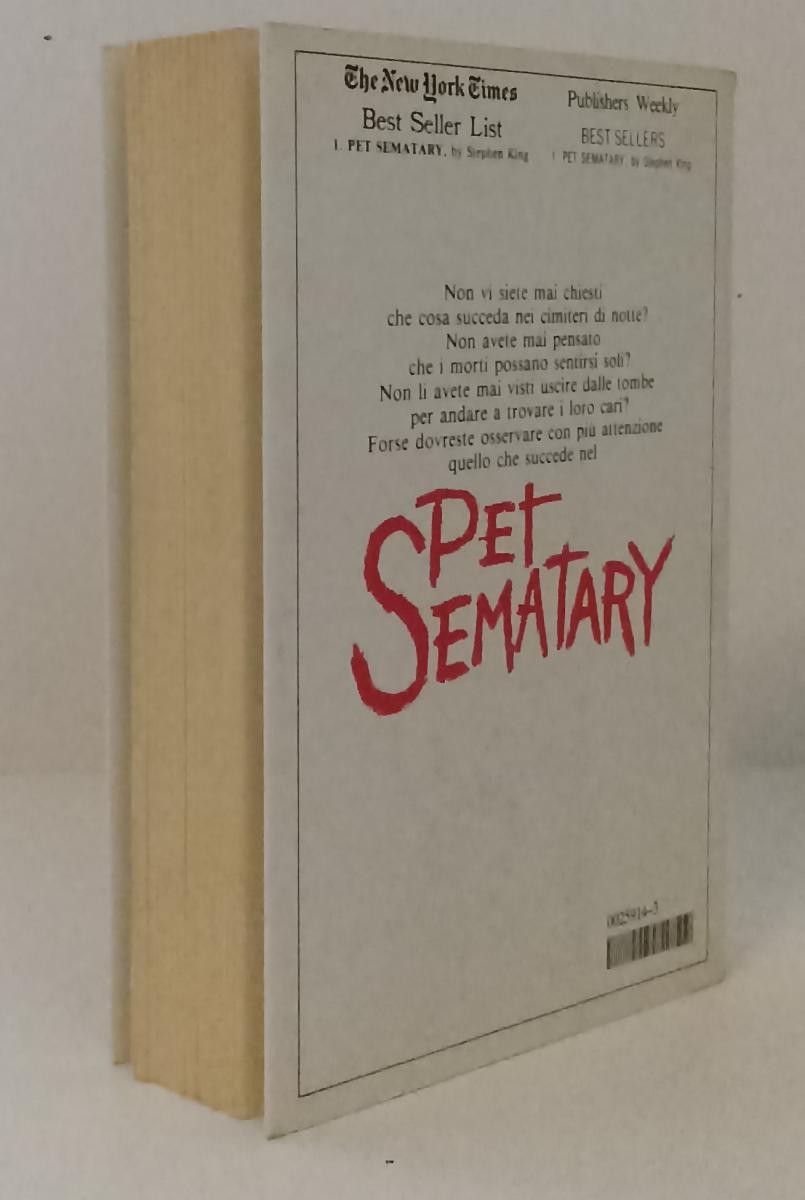 LG- PET SEMATARY 1° EDIZIONE - STEPHEN KING - SPERLING --- 1985 - B - XDS127