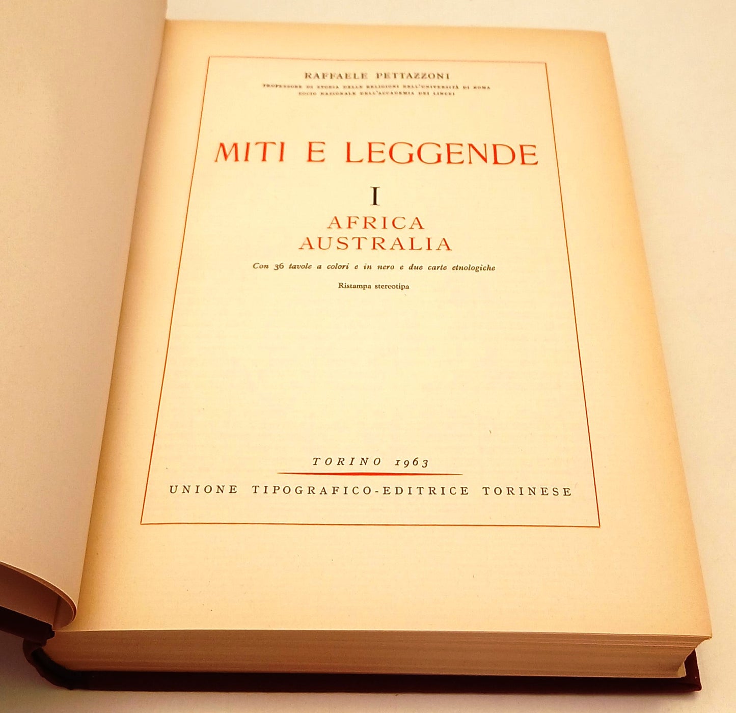 LS- MITI E LEGGENDE I AFRICA AUSTRALIA - RAFFAELE PETTAZZONI- UTET- 1963- YFS709