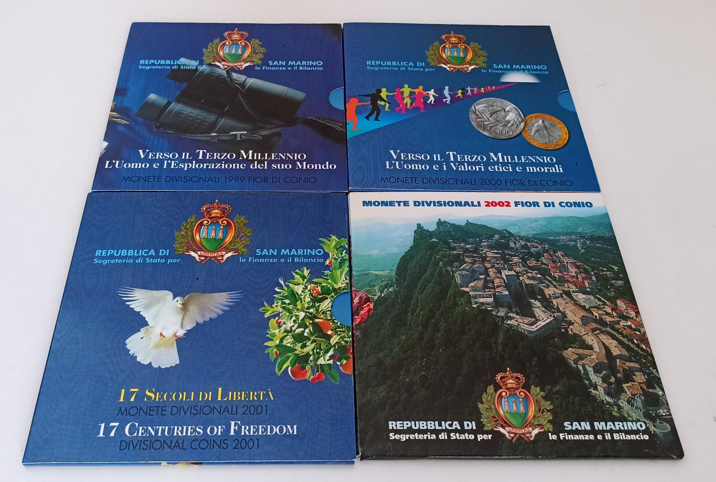 CM- MONETE - SAN MARINO LIRE EURO- DIVISIONALE COLLEZIONE 1987/2002 CON ASTUCCIO
