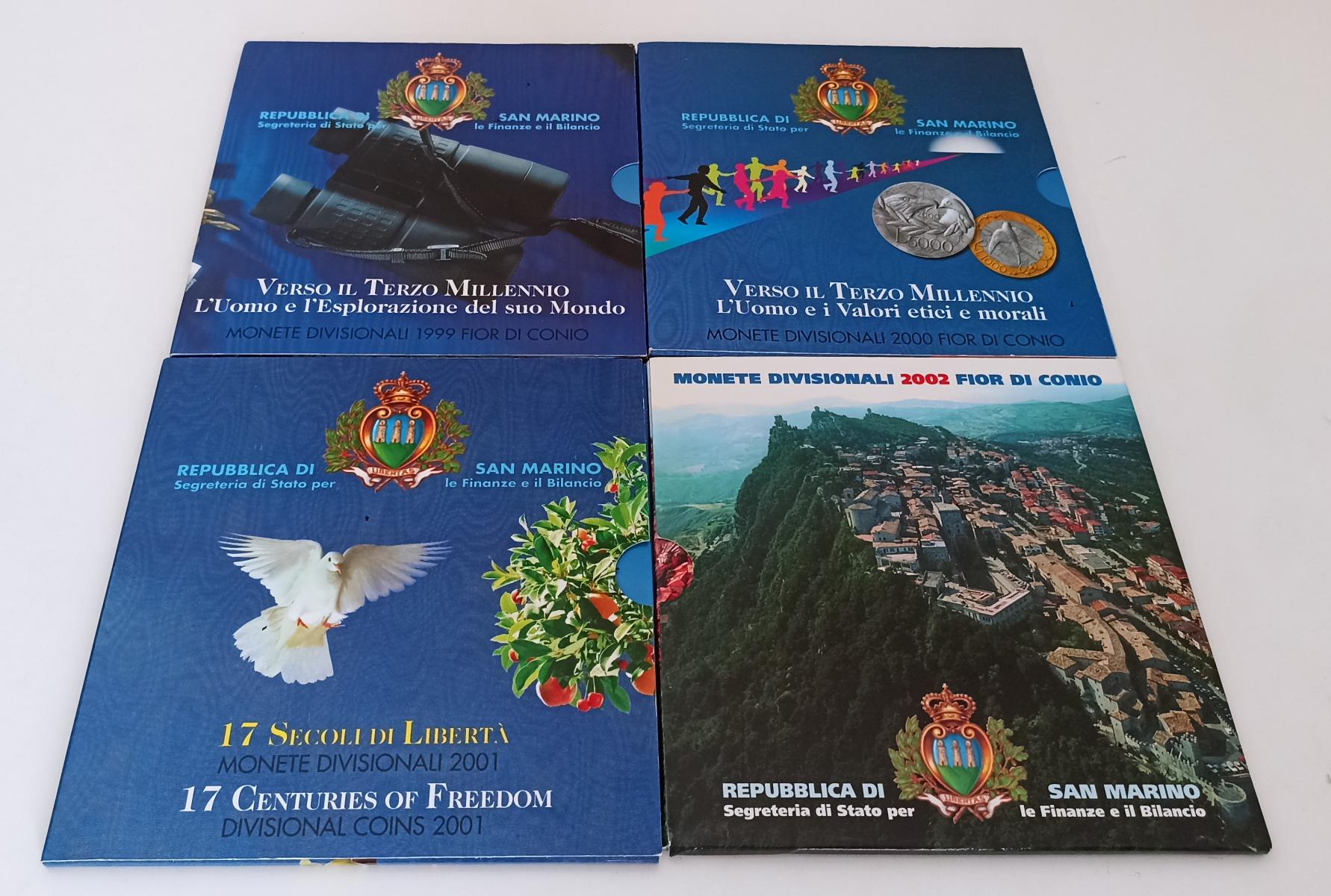 CM- MONETE - SAN MARINO LIRE EURO- DIVISIONALE COLLEZIONE 1987/2002 CON ASTUCCIO