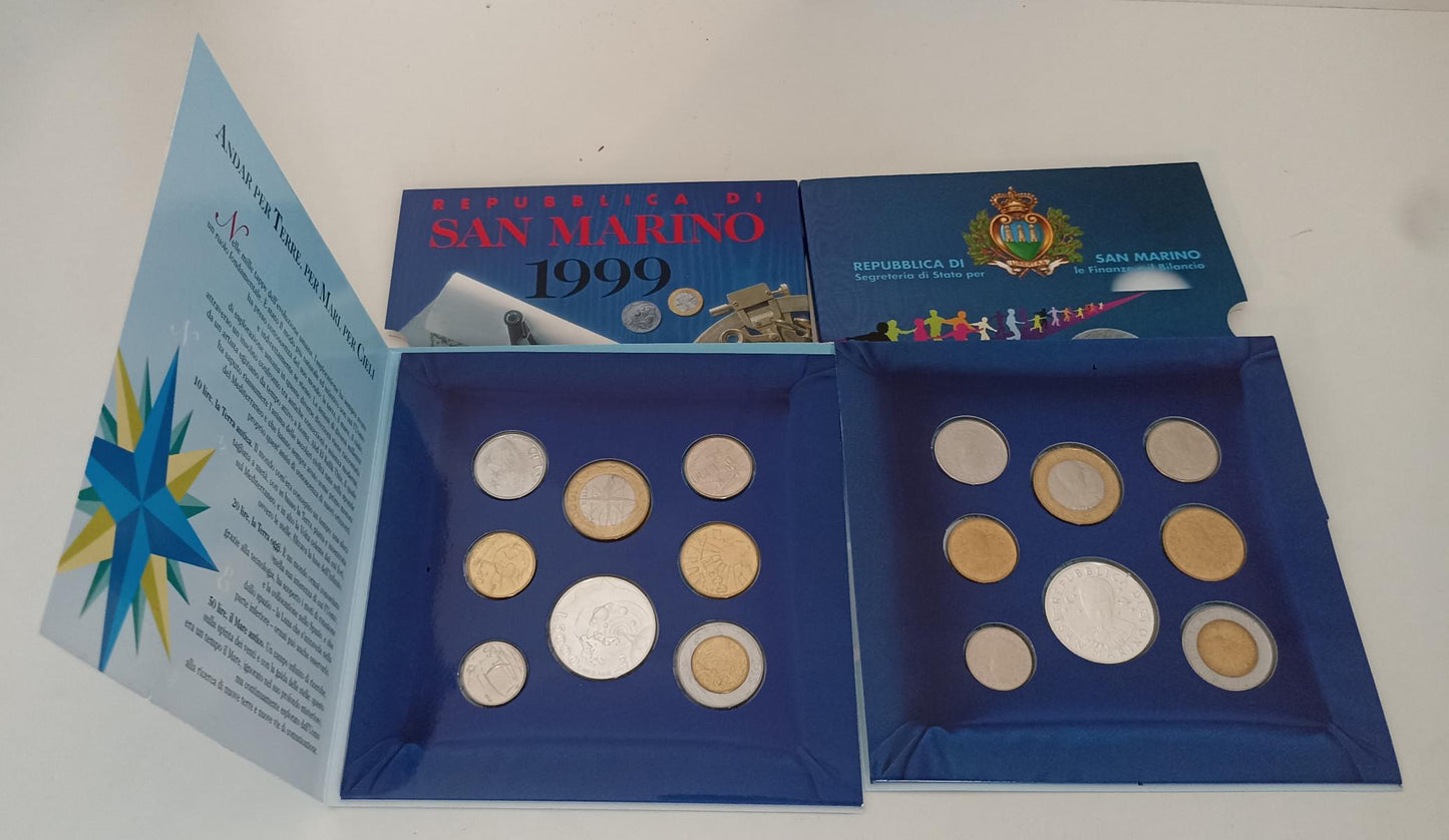 CM- MONETE - SAN MARINO LIRE EURO- DIVISIONALE COLLEZIONE 1987/2002 CON ASTUCCIO