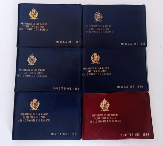 CM- MONETE - SAN MARINO LIRE EURO- DIVISIONALE COLLEZIONE 1987/2002 CON ASTUCCIO