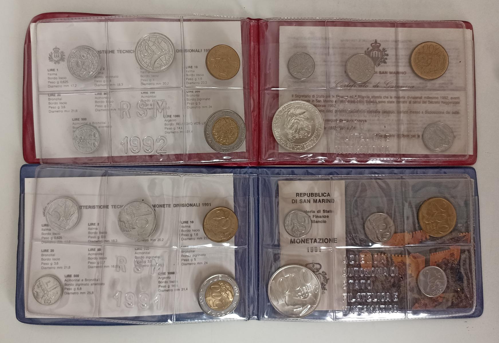 CM- MONETE - SAN MARINO LIRE EURO- DIVISIONALE COLLEZIONE 1987/2002 CON ASTUCCIO