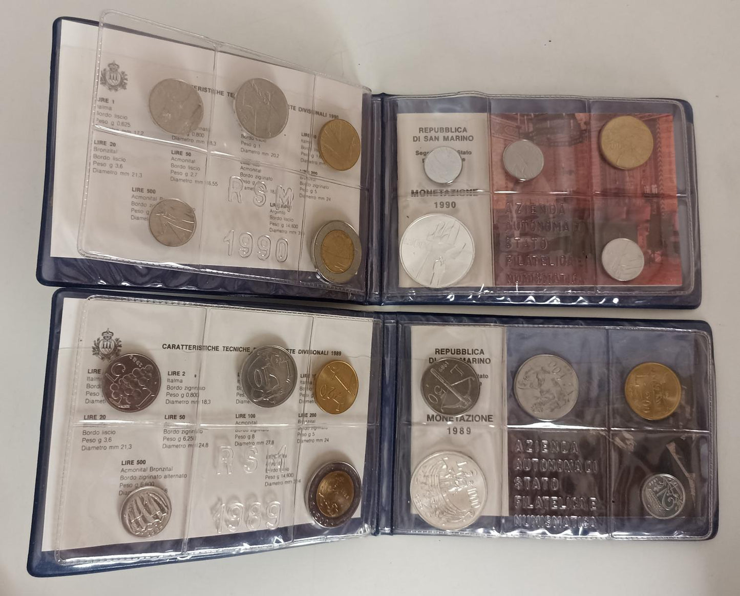 CM- MONETE - SAN MARINO LIRE EURO- DIVISIONALE COLLEZIONE 1987/2002 CON ASTUCCIO