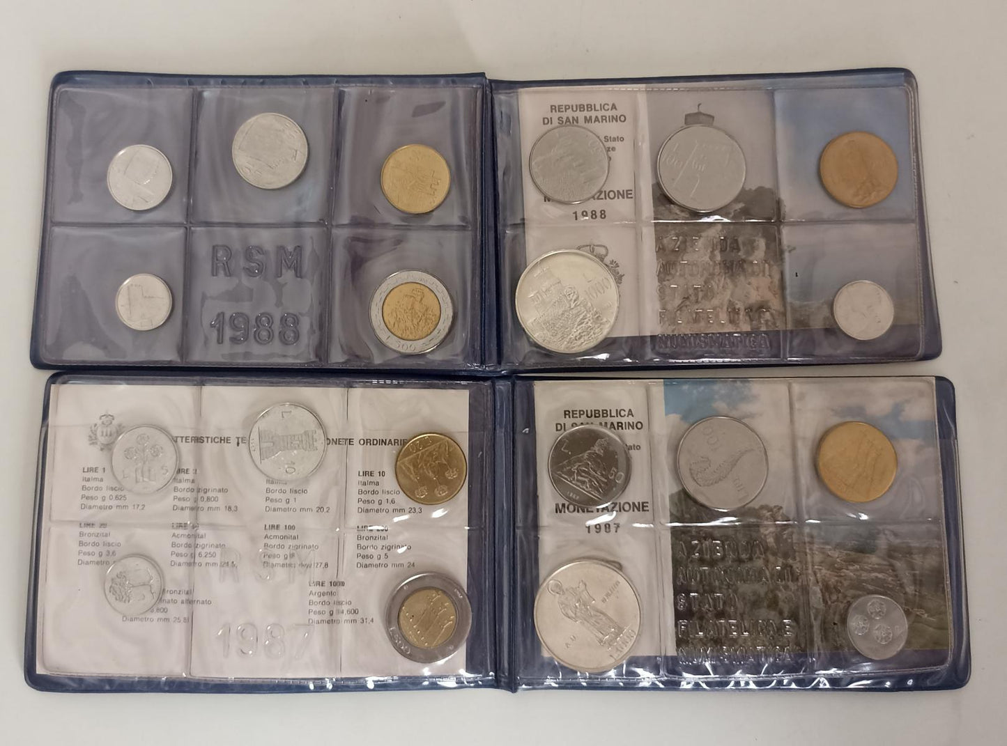 CM- MONETE - SAN MARINO LIRE EURO- DIVISIONALE COLLEZIONE 1987/2002 CON ASTUCCIO
