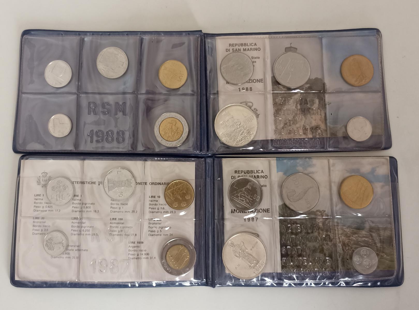 CM- MONETE - SAN MARINO LIRE EURO- DIVISIONALE COLLEZIONE 1987/2002 CON ASTUCCIO