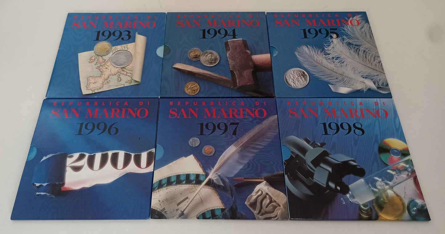 CM- MONETE - SAN MARINO LIRE EURO- DIVISIONALE COLLEZIONE 1987/2002 CON ASTUCCIO