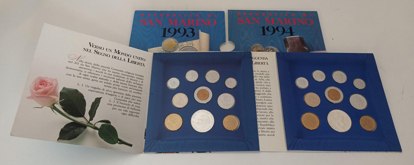 CM- MONETE - SAN MARINO LIRE EURO- DIVISIONALE COLLEZIONE 1987/2002 CON ASTUCCIO