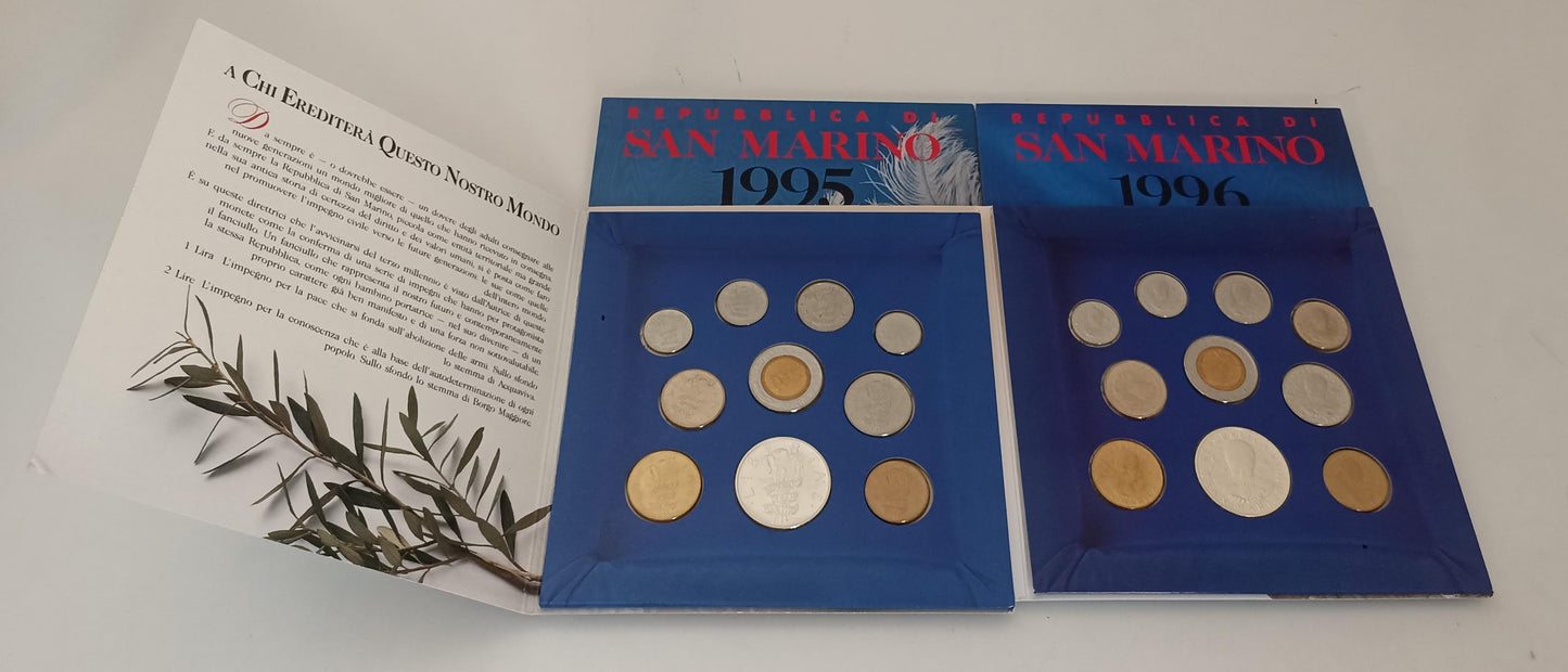CM- MONETE - SAN MARINO LIRE EURO- DIVISIONALE COLLEZIONE 1987/2002 CON ASTUCCIO
